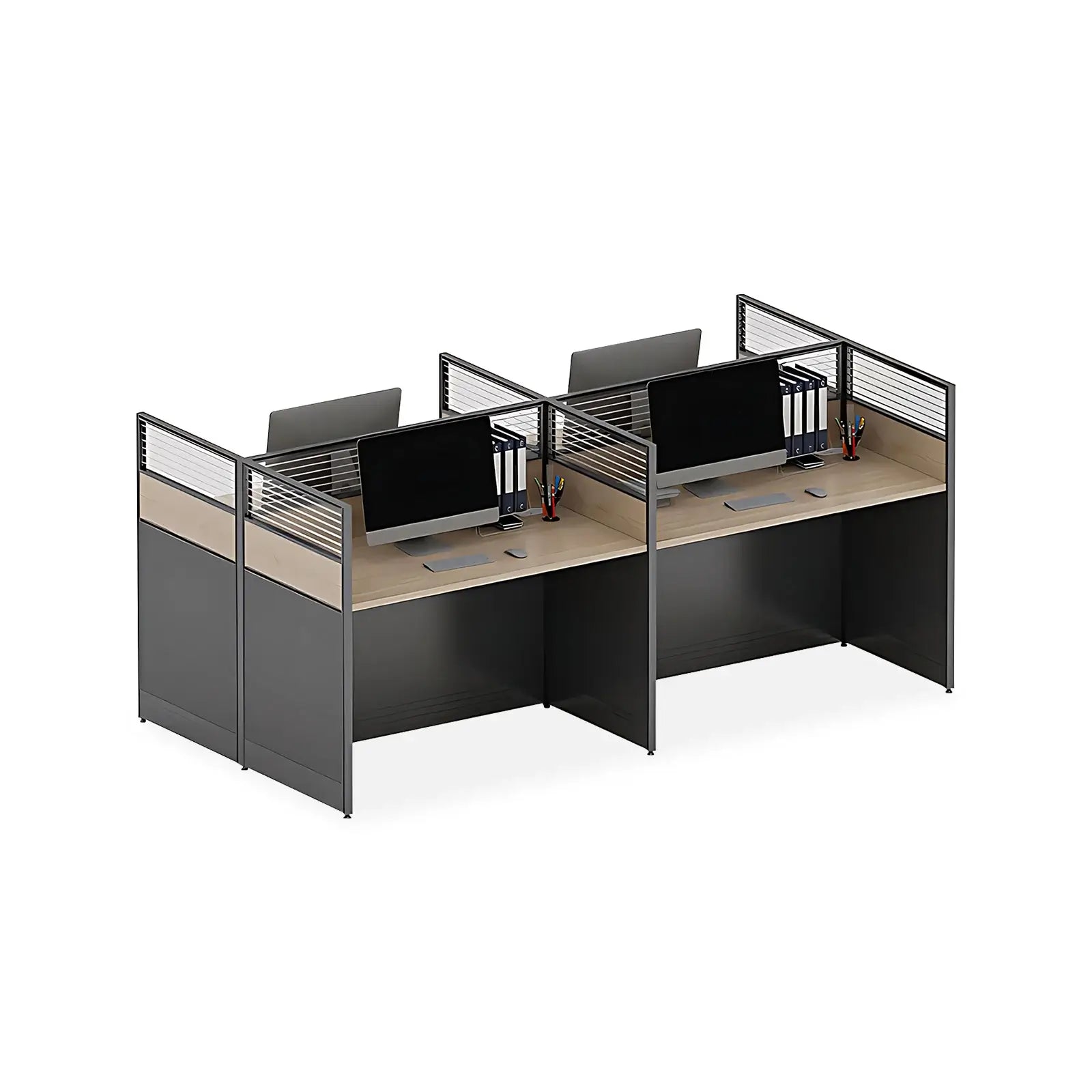 Modern Workstation - Dual Monitor Desk with Privacy Screen ANZHAP- YGZ-745-mainpictures 11