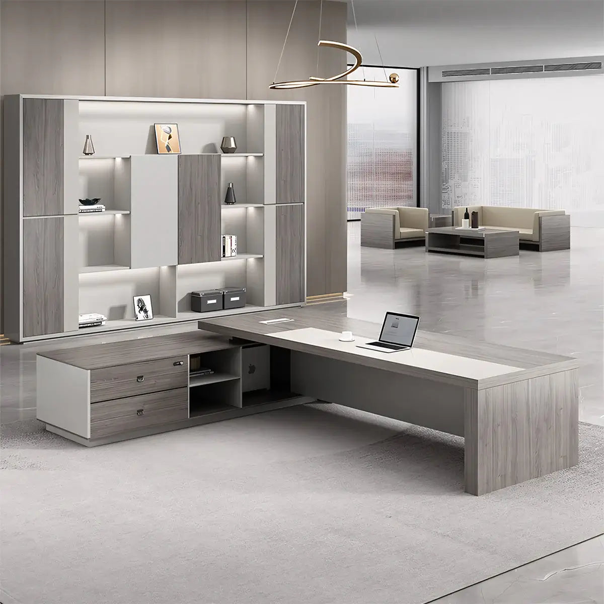 Office Desk with Return - Professional Boss Office Desk ANZHAP-LBZ-040-24-mainpictures 7