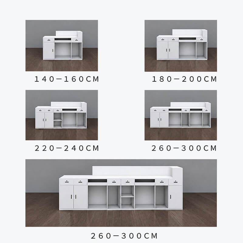 Office Receptionist Desk for Modern Reception Areas - Dimensions 2