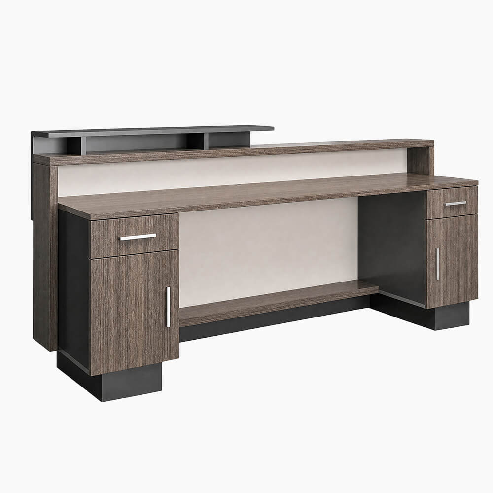 Professional Reception Table with Wood Finish for Modern Workspaces