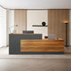 Walnut + Gray / W180*D60*H105cm / Inside View Lleft Side Higher