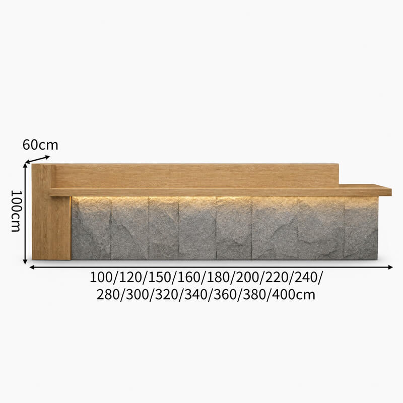 Reception Desk for Hotel and Front Desk Reception Areas - Dimensions