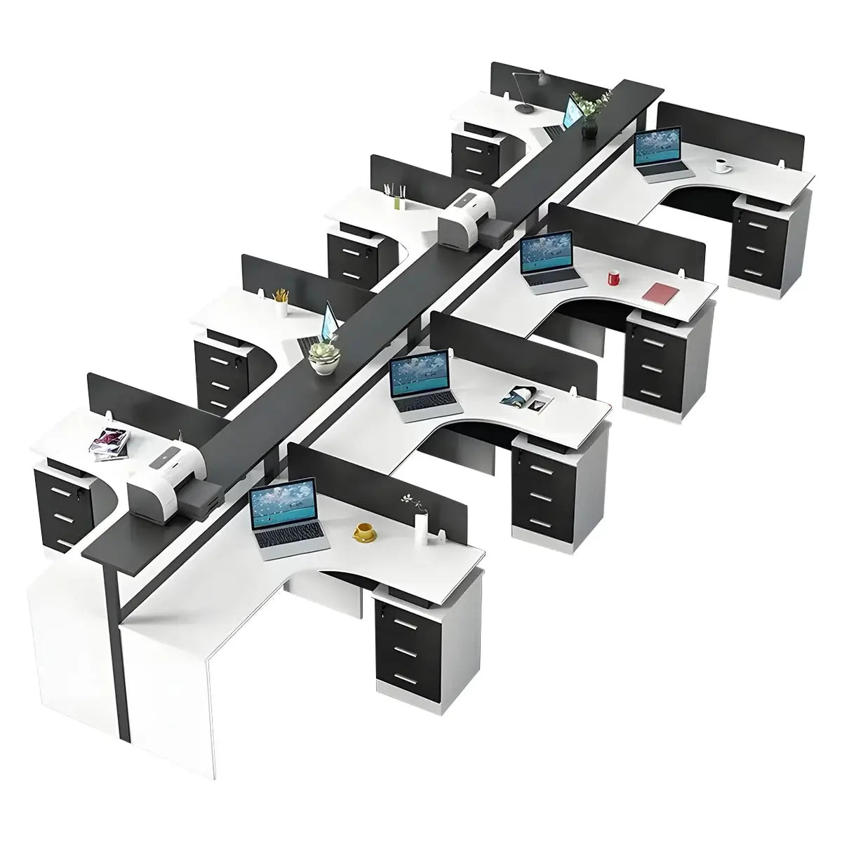 Scandi L-Shaped Desk - White Aesthetic Minimalist PC Desk ANZHAP-BGZ-2064-mainpictures 19