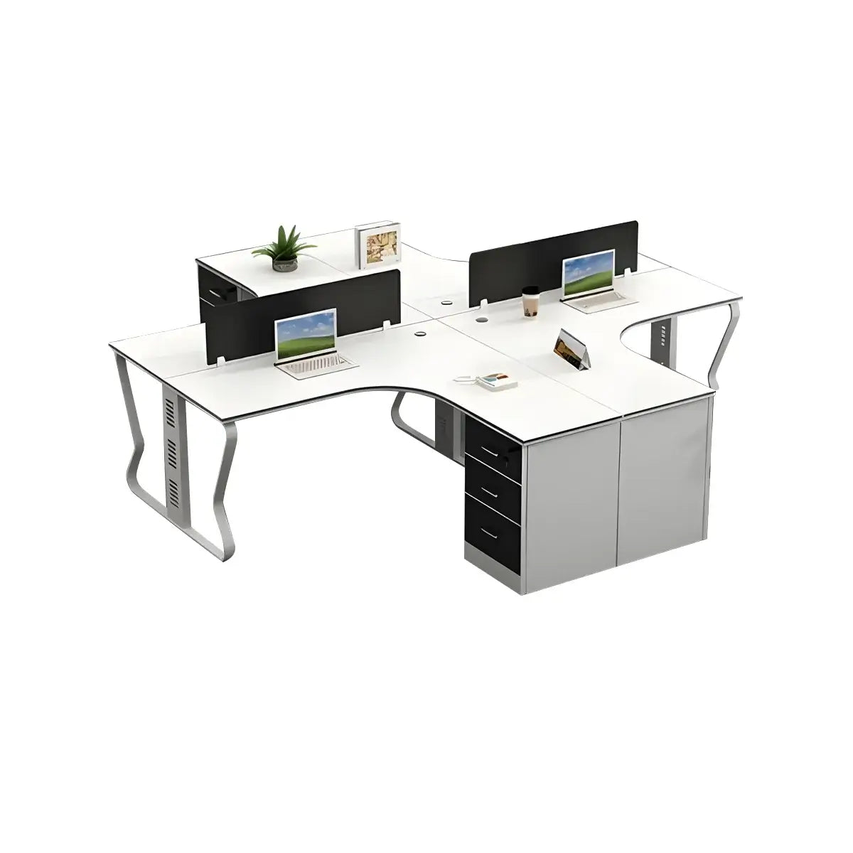Scandi L-Shaped Desk - White Aesthetic Minimalist PC Desk ANZHAP-BGZ-2064-mainpictures 33
