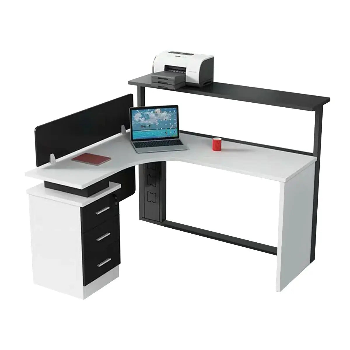 Scandi L-Shaped Desk - White Aesthetic Minimalist PC Desk ANZHAP-BGZ-2064-mainpictures 35