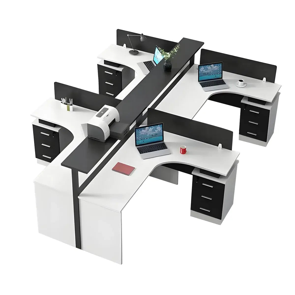 Scandi L-Shaped Desk - White Aesthetic Minimalist PC Desk ANZHAP-BGZ-2064-mainpictures 38