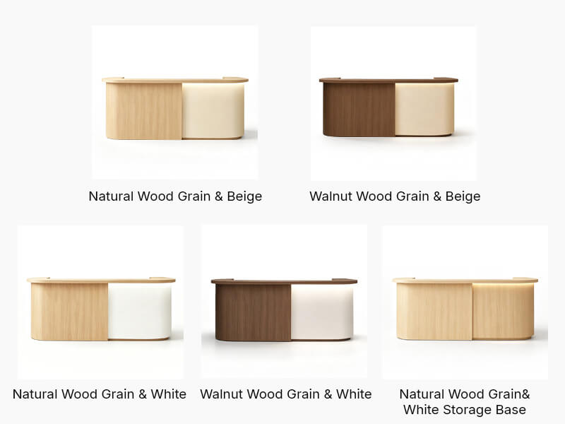 Small Reception Counter with Wood-Grain Finish - Color Options
