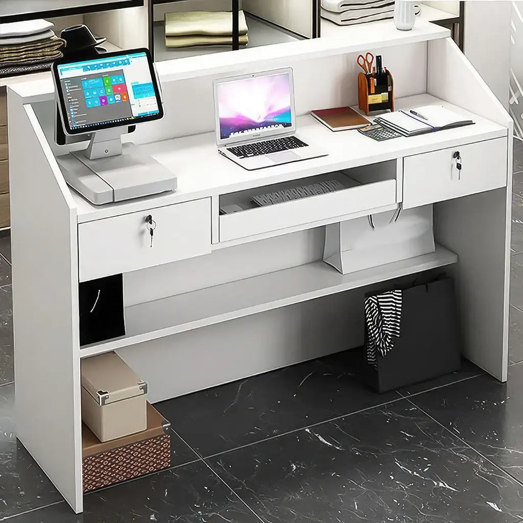 Small Wood Reception Desk Compact Space-Saving Salon Welcome Desk ANZHAP-JDT-1062-mainpictures 4