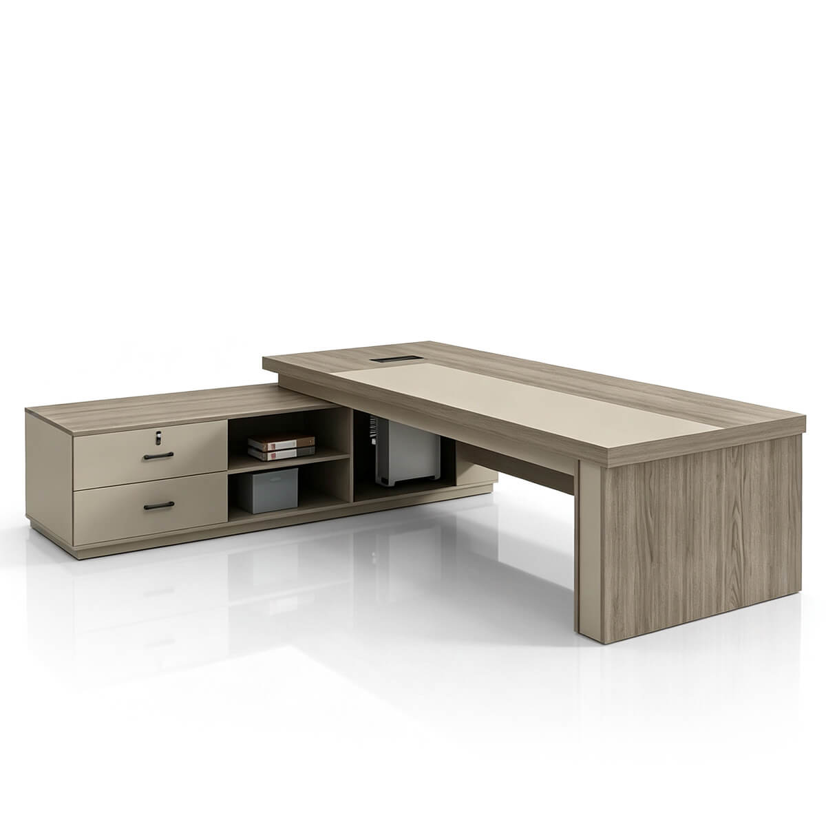 Walnut_Executive_Director_Desk_-_L-Shaped_Boss_Desk_and_Cabinet_Set_-_ANZHAP_LBZ-004_Main_picture_1_1